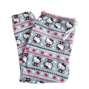 NWT Hello Kitty Women's Plush Winter Patterned Pajama Pants, Plus Size 3x